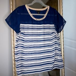 Metaphor Navy Striped Blouse